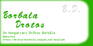 borbala drotos business card